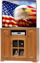 American Heartland Manufacturing Oak 46" Arched Base Tall TV Stand -1