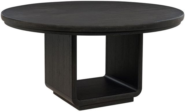 Coaster® Leandro 5-Piece Burnished Black/Cream Round 60" Dining Table Set-1