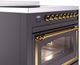 Ilve® Nostalgie II Noblesse 36'' Graphite Matte Pro Style Induction Range with Brass Trim-4