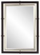 Uttermost® Bach Antique Brass/Dark Walnut Rectangle Mirror-0
