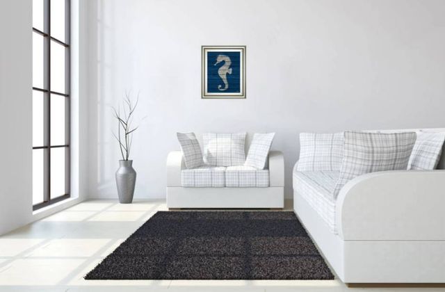 Classy Art Antique Seahorse on Blue II by Patricia Pinto Wall Art -3
