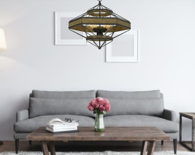 Cal® Lighting & Accessories Alicante Black/Brown Chandelier-1