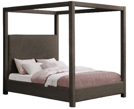 Meridian Furniture Eden Brown Upholstered Canopy Bed-0