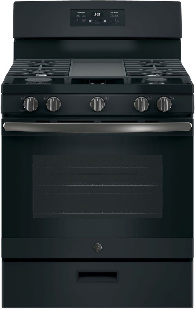 GE® 30" Black Slate Free Standing Gas Range-0