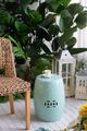 A & B Home Light Blue Barrel Stool-1