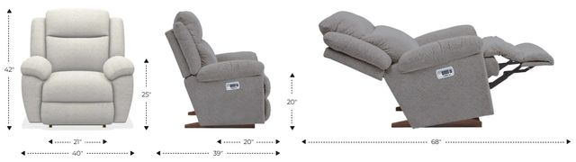 La-Z-Boy® Joel Slate Power Rocking Recliner with Headrest and Lumbar-2
