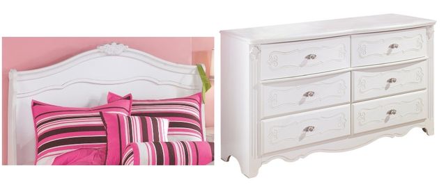 Signature Design by Ashley® Exquisite 2-Piece White Full Sleigh Headboard Set-0