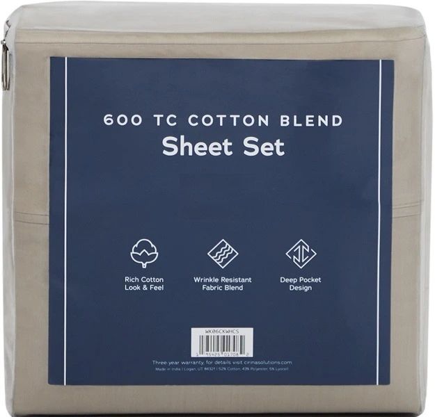 Weekender™ 6-Piece Cotton Blend Sandstone Split California King Sheet Set-0