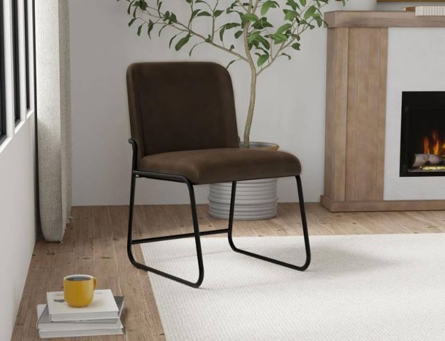 International Furniture Direct Seating Blacksmithing Matte Black/Brown Chair-1