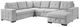 Mazin Furniture Geneva 4-Piece Light Gray Right-Arm Facing Pullout Sleeper Sectional and Storage Chaise-2