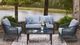Signature Design by Ashley® Bodega Island 4-Piece Black/Gray Aluminum/Fabric Outdoor Conversation Set-5