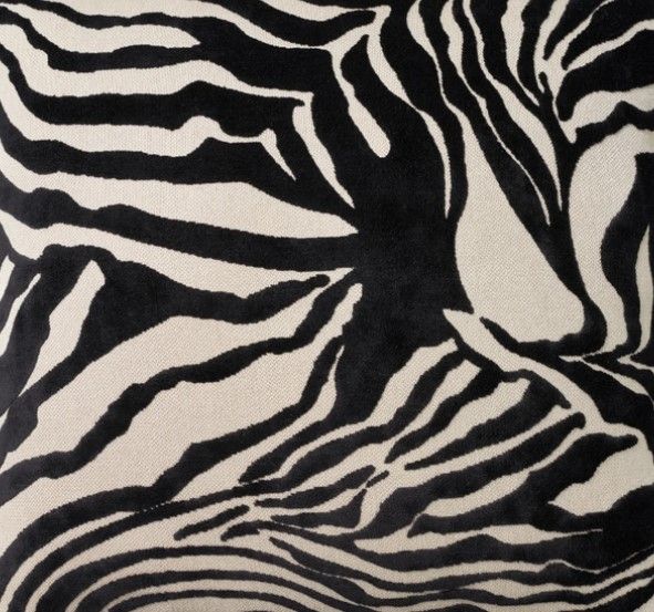 Nourison Home™ Sofia Black Jaquard Zebra Velvet Throw Pillow-1