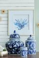 A & B Home Blue/White Decorative Tea Caddy-4