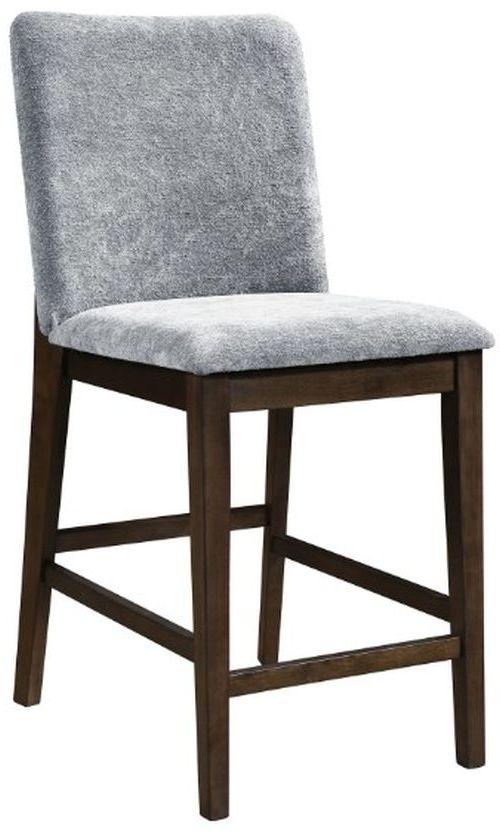 New Classic® Home Furnishings Kody 2-Piece Forest Stone Gray/Walnut Upholstered Counter Stool Set-0