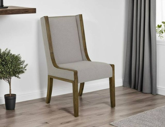 International Furniture Direct Balam Ivory-Stained Brown Side Chair-1