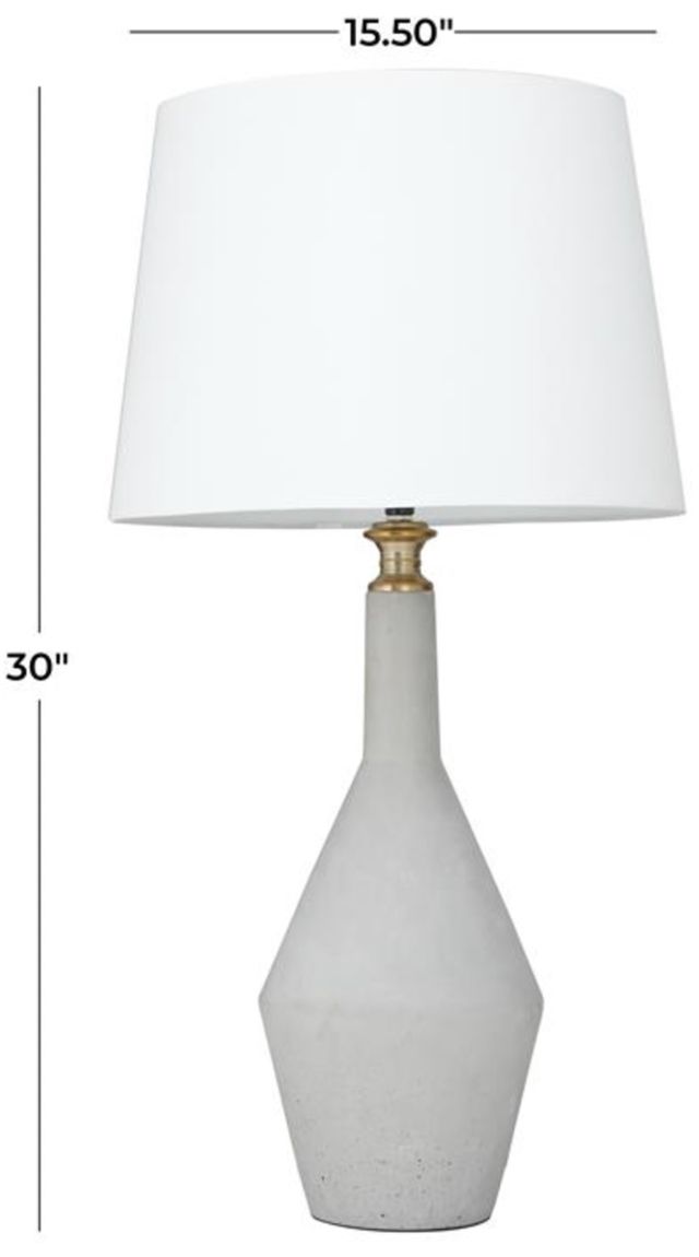 Deco Marche Gray Cement Stone Table Lamp-3