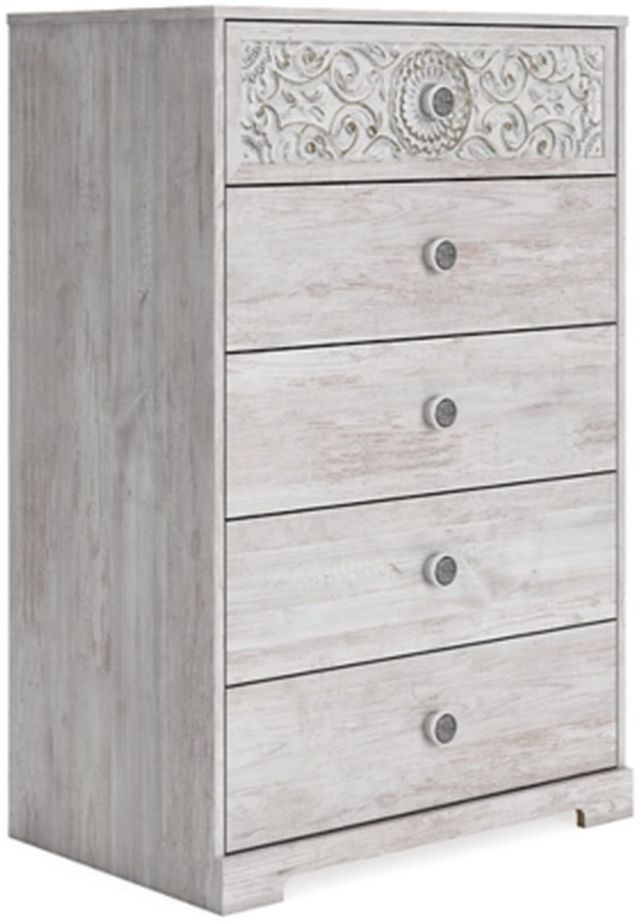 Signature Design by Ashley® Paxberry Whitewash 5-Drawers Chest of Drawers-0