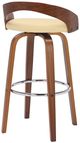 Armen Living Sonia 2-Piece Cream/Walnut Barstool Set-3