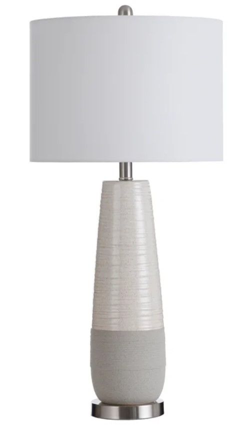 Stylecraft Evian Gray/Ivory/White Table Lamp-0