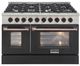 Kucht Professional KDF Series 48" Stainless Steel Pro Style Dual Fuel Range with Black Door and Rose Gold Handle-0