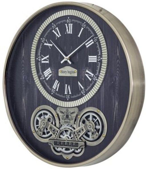 YHD Black/Silver Story Gear Clock-2