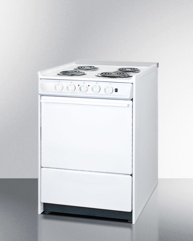 Summit® 24" White Slide-In Electric Range-2