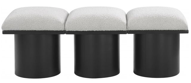 Meridian Furniture Pavilion 3-Piece Cream/Black 47" Modular Bench Set-1