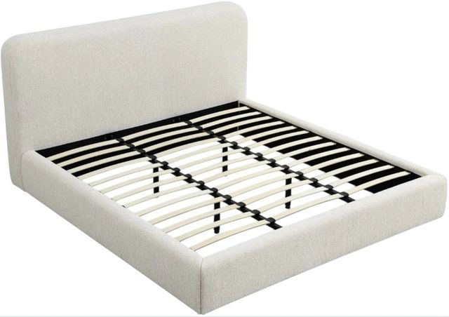 Modus Furniture Elora Whitewashed Queen Upholstered Platform Bed-2