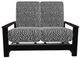 Telescope Casual Leeward Agra Classic/Black Fabric/Polymer Outdoor MGP Cushion Hidden Motion Loveseat with Chestnut Rustic Polymer Arms-1