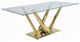 ACME Furniture Barnard Glass Top Dining Table with Mirrored Gold Base-0