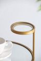 A & B Home Glass Top Round Side Table with Gold Stand -1