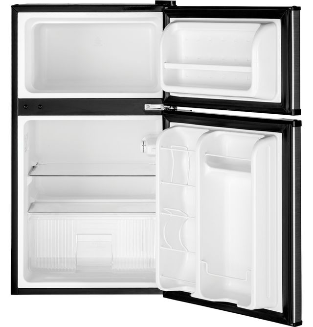 GE® 19" 3.1 Cu. Ft. CleanSteel® Stainless Steel Compact Refrigerator-1