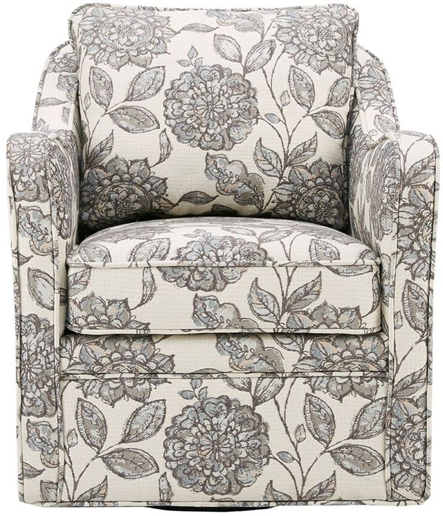 Olliix by Madison Park Multi Brianne Slub Weave Wide Seat Swivel Arm Chair-0