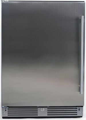 front view of the XO 24" Fingerprint Resistant Stainless Steel Under the Counter Refrigerator