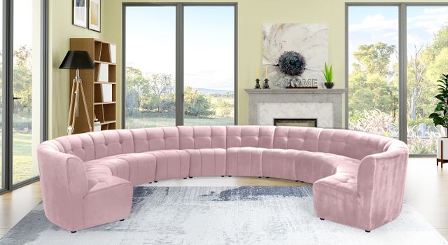 Meridian Furniture Limitless 12-Piece Pink Velvet Modular Sectional-1