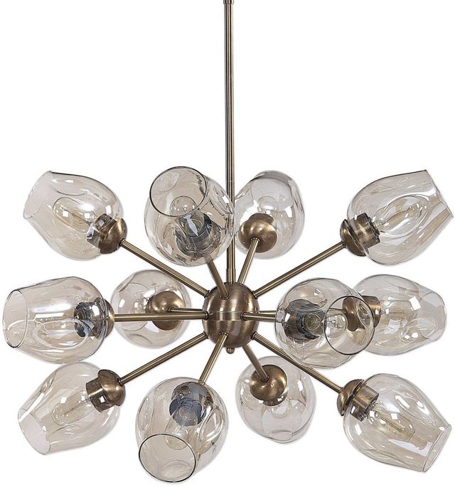Uttermost® Chet Antique Brass Chandelier-0