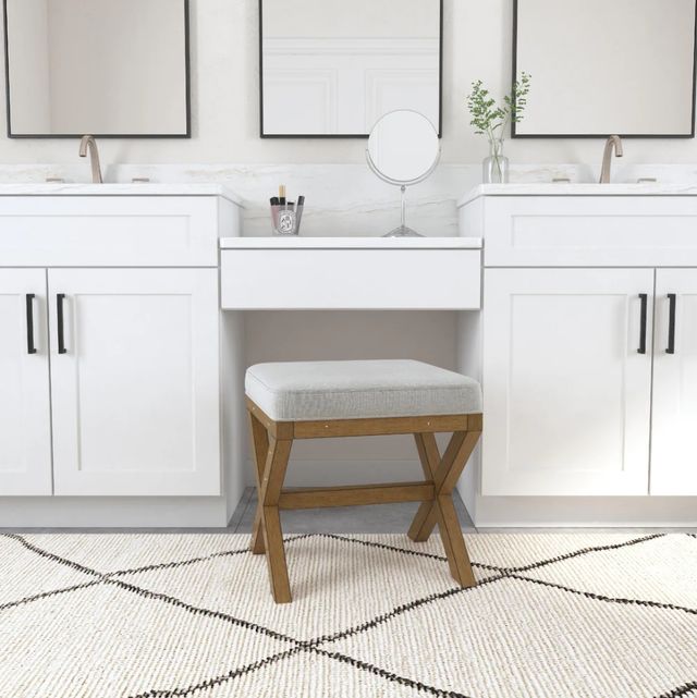 HH2 Home Somerset Fog/Dark Driftwood Vanity Stool-4