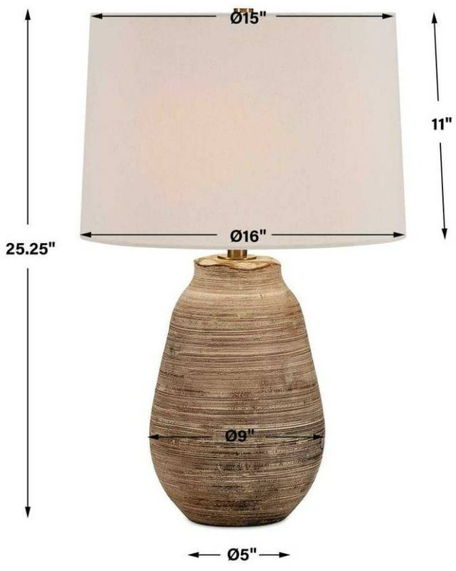 Uttermost® Tonachio Dark Brown/Light Gray Wash Table Lamp-2