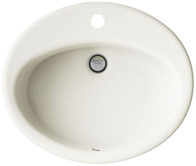 Kohler Farmington® Biscuit 19.25" Oval Drop-In Bathroom Sink-1