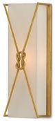 Currey & Company Ariadne Contemporary Gold Leaf Large Wall Sconce-0