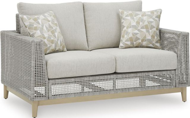 Signature Design by Ashley® Seton Creek Gray Outdoor Loveseat with Cushion-0