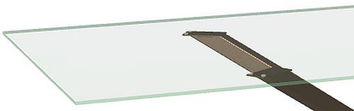 Amisco Customizable Asterisk Glass Top 39.5" Rectangular Table with Metal Stand-1