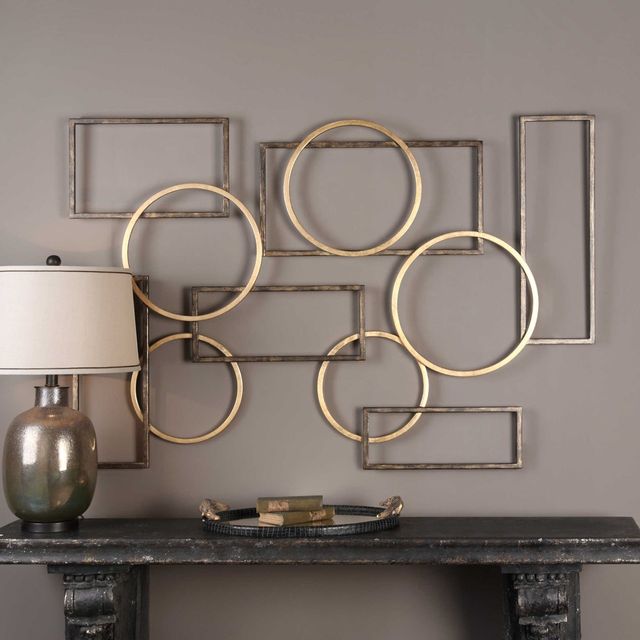 Uttermost® Elias Brushed Bronze/Gold Leaf Wall Decor-1