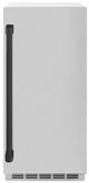 ZLINE Autograph Edition Touchstone 15" 75 lbs. Satin Stainless Steel Door with Matte Black Handle Clear Cube Ice Maker with Drain Pump -0