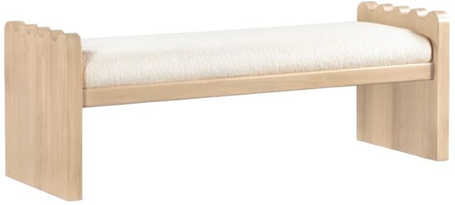 Meridian Furniture Sonia Cream/Natural Bench-0