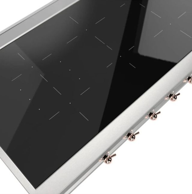 Ilve Nostalgie II 48” Stainless Steel Induction Rangetop with 6 Elements and Copper Trim-3