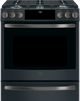 GE Profile™ 30" Black Slate Slide-In Front Control Gas Range-0