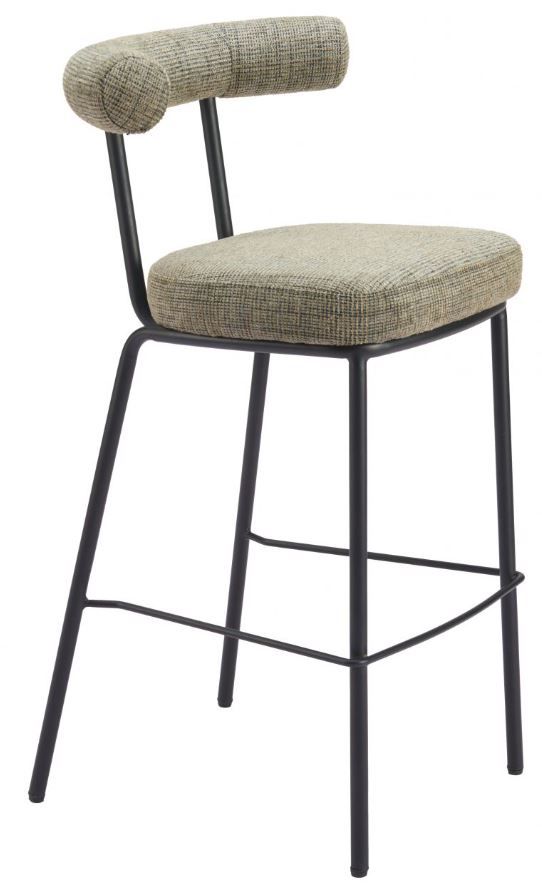 Zuo® Modern Kede Black/Green Tweed Barstool-0