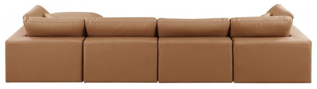 Meridian Furniture Comfy 5-Piece Cognac Upholstered Modular Sectional Sofa-3