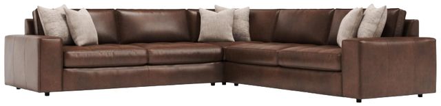 Bernhardt Nest Bernhardt Living 3-Piece Brown Leather L-Shape Sectional-2